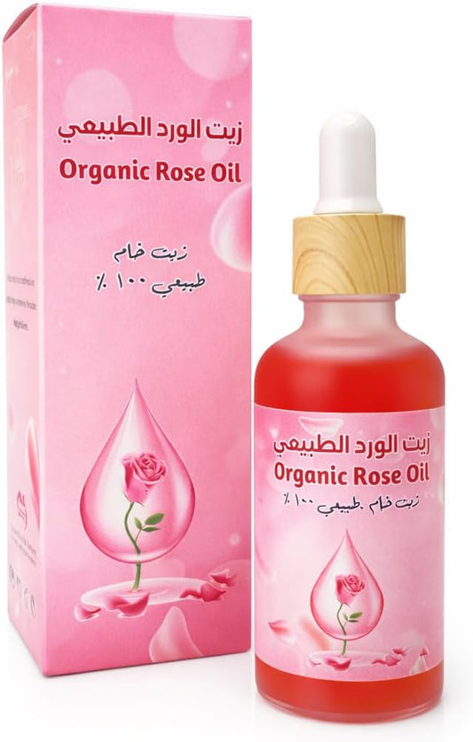 Rose Oil, Face, Skin & Hair Oil, 100% Natural, Hydrating, Moisturizing, Softening, Brightening, Even Skin Tone, Massage & Diffuser Use, 50 ml