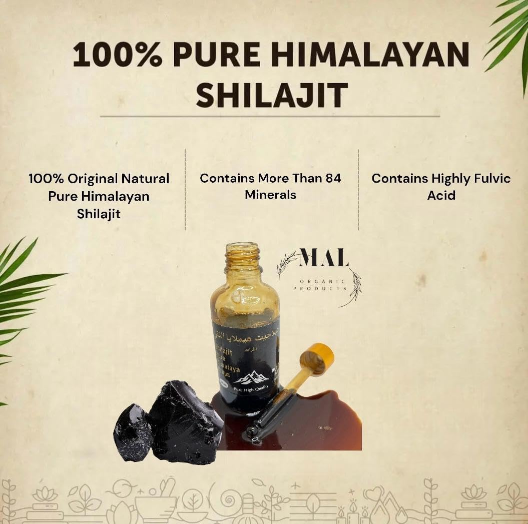 Shilajit Pure Himalayan Drops - Boost Stamina, Strength, Performance, Vitality & Immune System - 100% Original Natural Himalayan Shilajit With Fulvic Acid & 84+ Minerals - 50ml