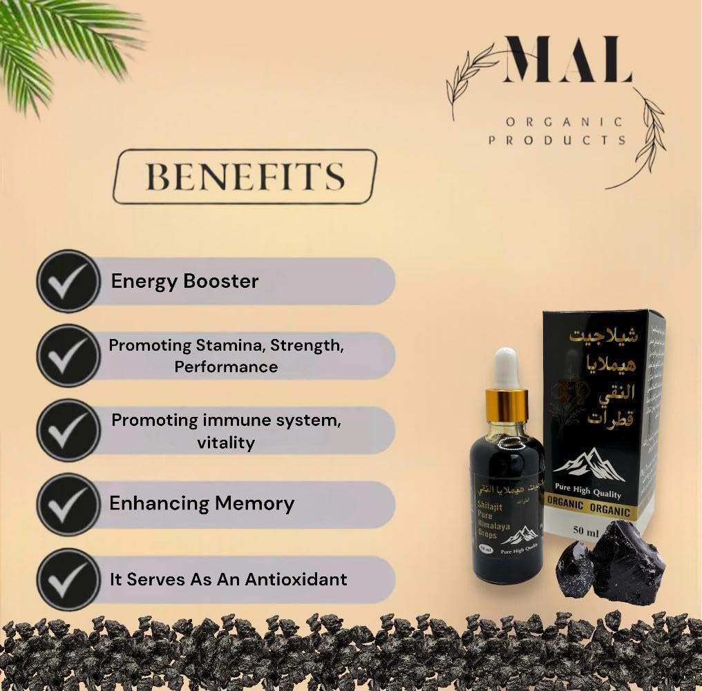 Shilajit Pure Himalayan Drops - Boost Stamina, Strength, Performance, Vitality & Immune System - 100% Original Natural Himalayan Shilajit With Fulvic Acid & 84+ Minerals - 50ml