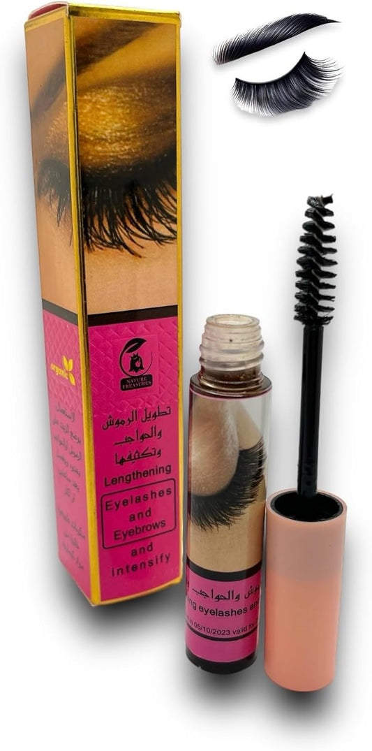 NATURE FREASURES Oil Serum for Lengthening & Intensifying Eyelashes & Eyebrows - 100% Natural & Pure - Rapid Growth, Thicker & Stronger Lashes & Brows, for All Lashes & Brows Types - 10ml