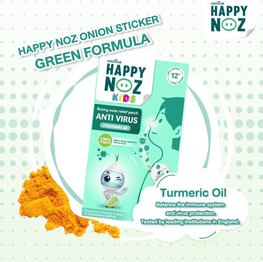 Happy Noz Anti Virus (Kids) - Runny Nose Relief Patch (Green)