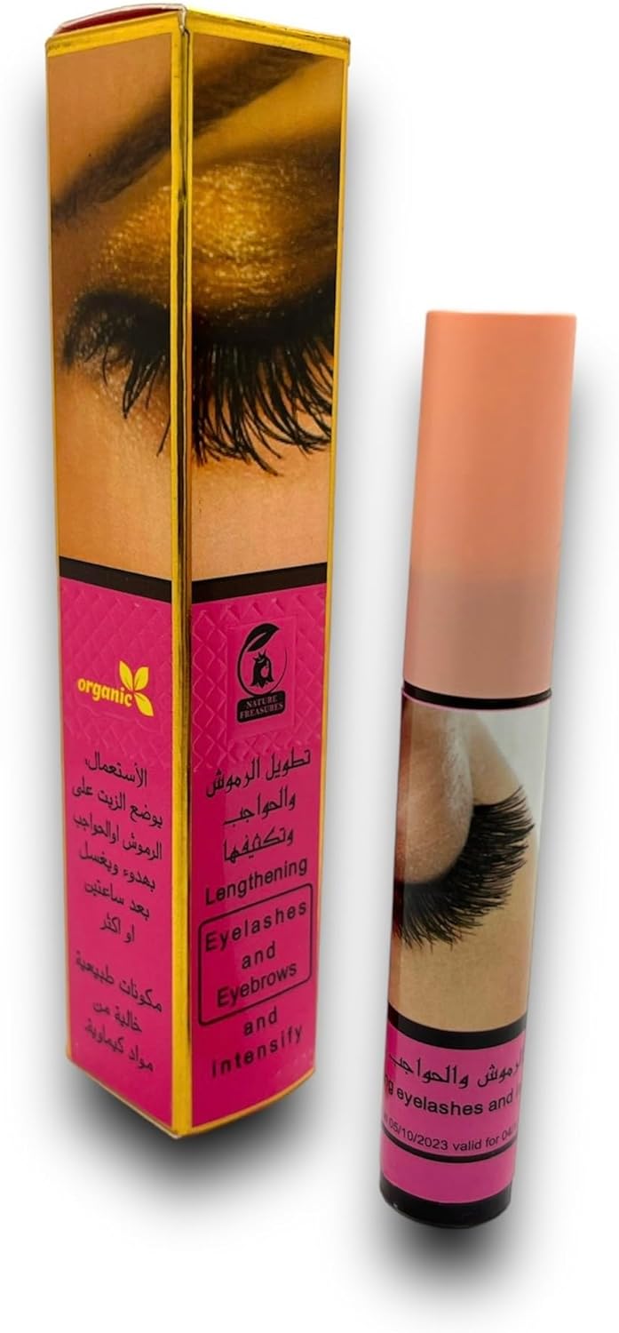 NATURE FREASURES Oil Serum for Lengthening & Intensifying Eyelashes & Eyebrows - 100% Natural & Pure - Rapid Growth, Thicker & Stronger Lashes & Brows, for All Lashes & Brows Types - 10ml