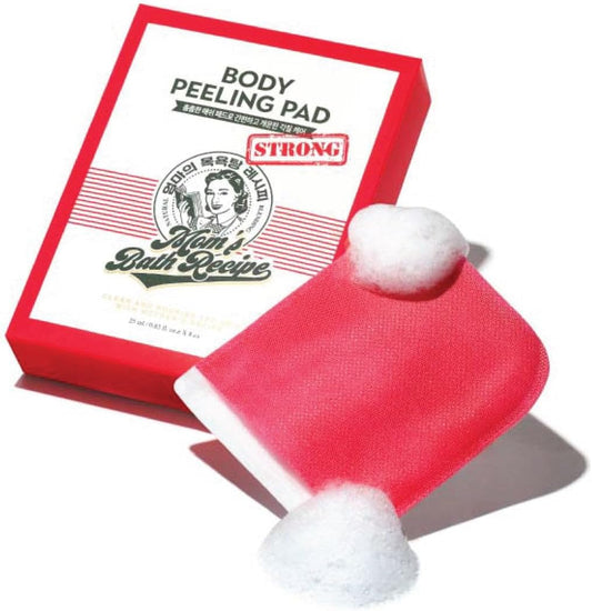 Mom's Bath Recipe 8 pcs Korean Body Peeling Pad Strong - Bubble Body Wash & Scrub Gloves With Kelp & Biotics - Intense Exfoliating Mitts for Dead Skin Cells, Goosebumps & Scaly Skin