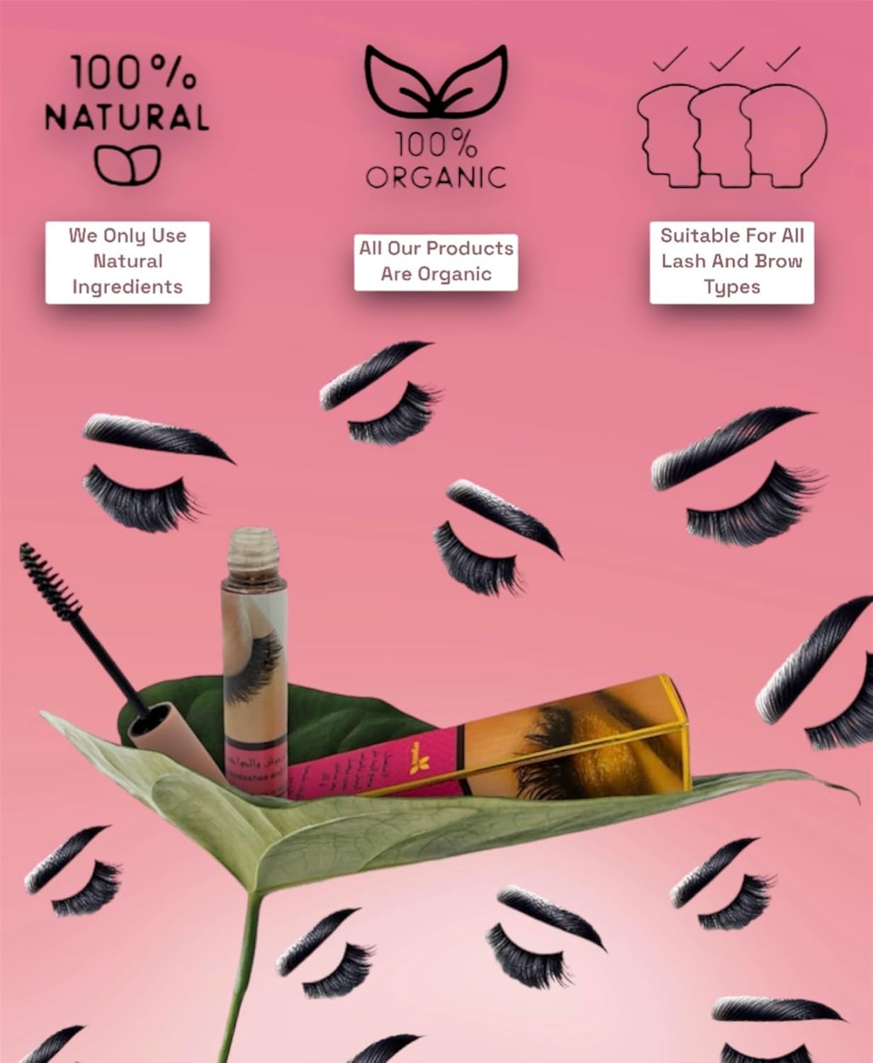 NATURE FREASURES Oil Serum for Lengthening & Intensifying Eyelashes & Eyebrows - 100% Natural & Pure - Rapid Growth, Thicker & Stronger Lashes & Brows, for All Lashes & Brows Types - 10ml