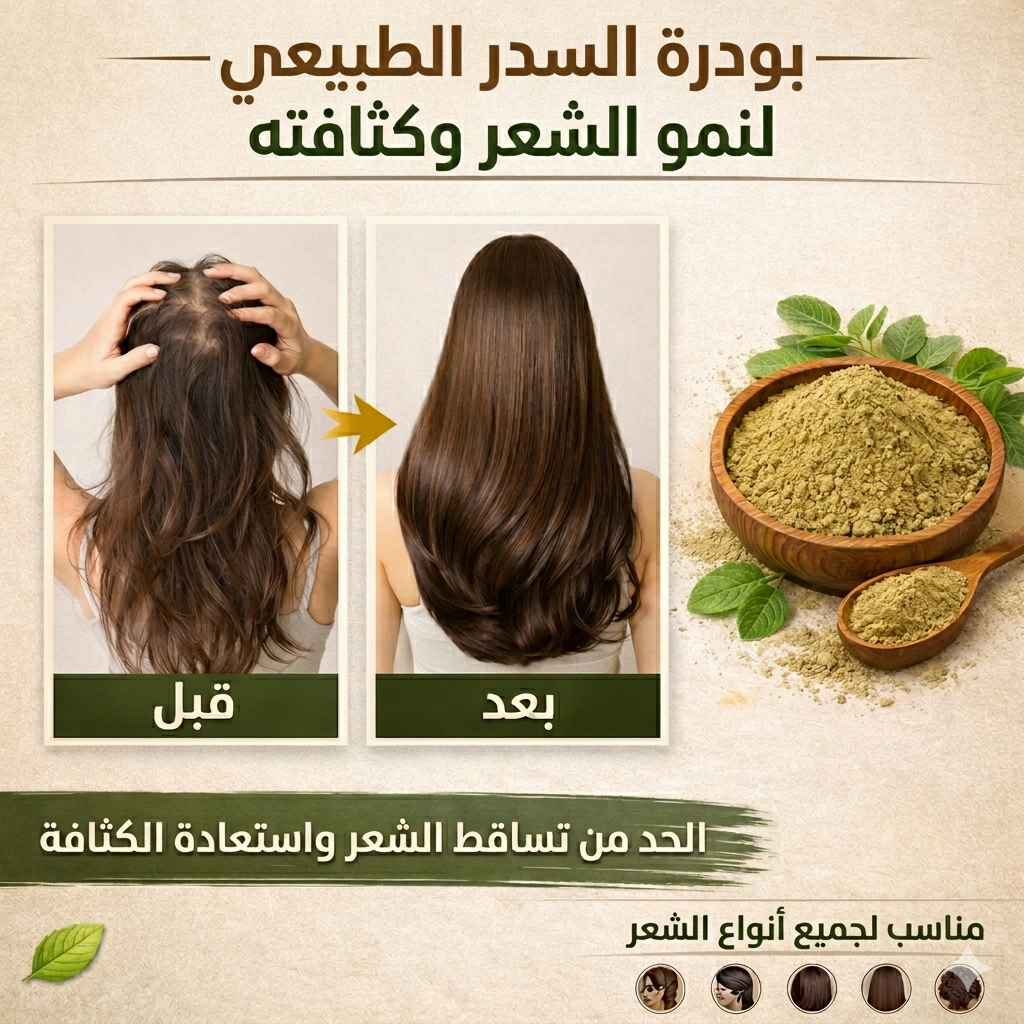 Sidr Powder for Hair Growth & Thickening | Natural Hair Care Powder for Fuller, Healthier-Looking Hair